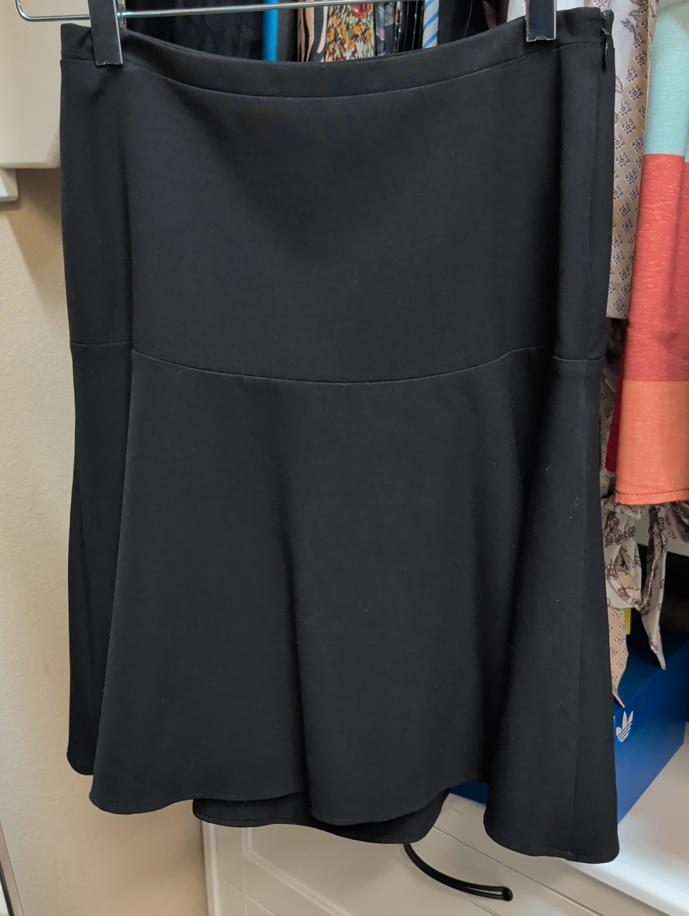 White House Black Market Black Skater Midi Skirt
